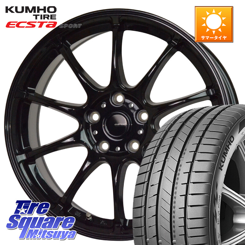KUMHO ECSTA SPORT PS72 サマータイヤ【欠品次回8月以降】 215/50R17HotStuff G.SPEED G-07 ホイール 17インチ ジースピード 17X7.0J 45 5穴 100 ウィッシュ WISH インプレッサ エクシーガ｜タイヤスクエアミツヤ