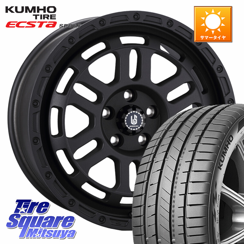 KUMHO ECSTA SPORT PS72 サマータイヤ【欠品次回8月以降】 235/55R18阿部商会 LA STRADA DISCOVER ホイール 18インチ 18X8.0J 40 5穴 114.3 T32エクストレイル NX レクサス ハリアー｜タイヤスクエアミツヤ