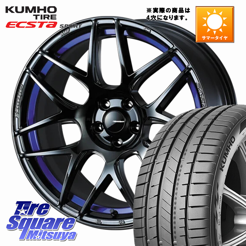KUMHO ECSTA SPORT PS72 サマータイヤ 205/50R17WEDS WedsSport SA-27R SA27R ウェッズ スポーツ ホイール 17インチ 17X6.5J 42 4穴 100 E13オーラ|タイヤスクエアミツヤ