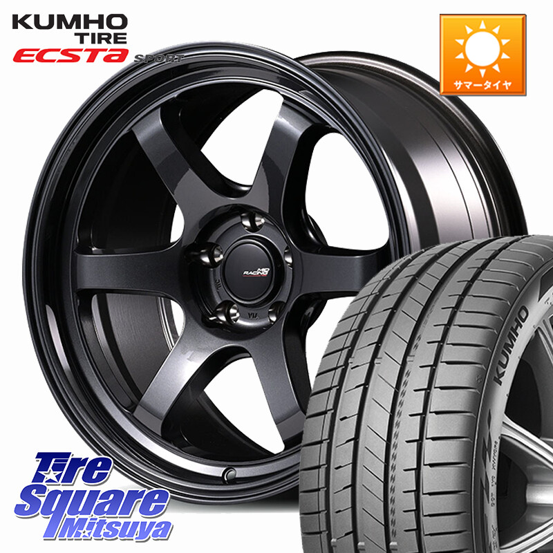 KUMHO ECSTA SPORT PS72 サマータイヤ 225/45R18MANARAY 【欠品次回7月下-8月上旬予定】MID RACING R06 ホイール 18インチ 18X8.5J 38 5穴 114.3｜タイヤスクエアミツヤ