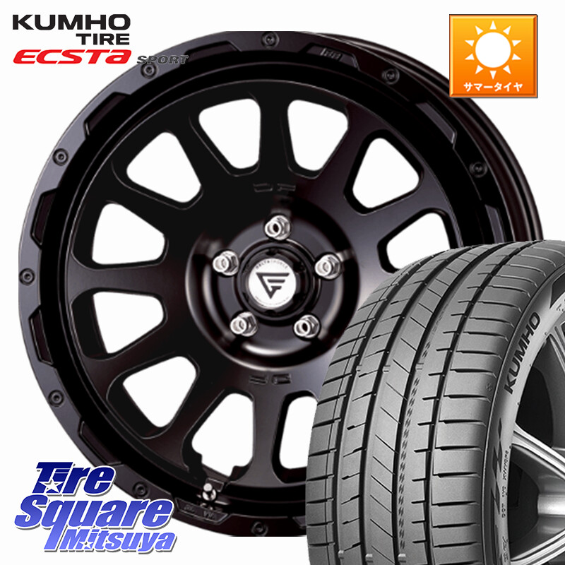 KUMHO ECSTA SPORT PS72 サマータイヤ【欠品次回8月以降】 235/55R18DELTA FORCE デルタフォース オーバル ホイール 18インチ 18X8.0J 38 5穴 114.3 デリカD:5 D5 カスタムサイズ NX レクサス ハリアー｜タイヤスクエアミツヤ