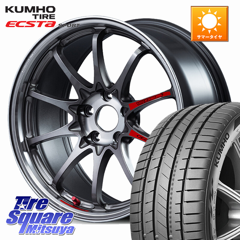 KUMHO ECSTA SPORT PS72 サマータイヤ 225/50R17RAYS 【欠品次回3~4月】 CE28N-plus SL VOLK RACING 鍛造 ホイール 17インチ 17X7.5J 43 5穴 114.3 WRX-S4(VBH) ウィンダム RX-8 MAZDA GS (GS F除く) レクサス WRX S4｜タイヤスクエアミツヤ