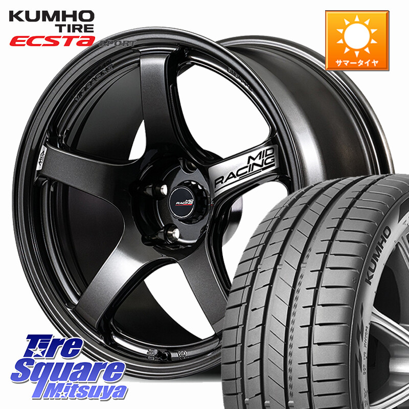 KUMHO ECSTA SPORT PS72 サマータイヤ【欠品次回8月以降】 235/55R18MANARAY MID RACING R50 EVO ホイール 18インチ 18X7.5J 45 5穴 114.3 T32エクストレイル CX-5 CX-8 BT5レガシィアウトバック ヴァンガード RAV4 30系 ハリアー|タイヤスクエアミツヤ