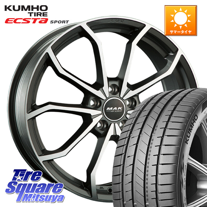 KUMHO ECSTA SPORT PS72 サマータイヤ【欠品次回8月以降】 215/55R17阿部商会 MAK LOWE FF ホイール 17インチ 17X7.5J(AUDI Q2 GAC) 43 5穴 112 アウディ Q2｜タイヤスクエアミツヤ