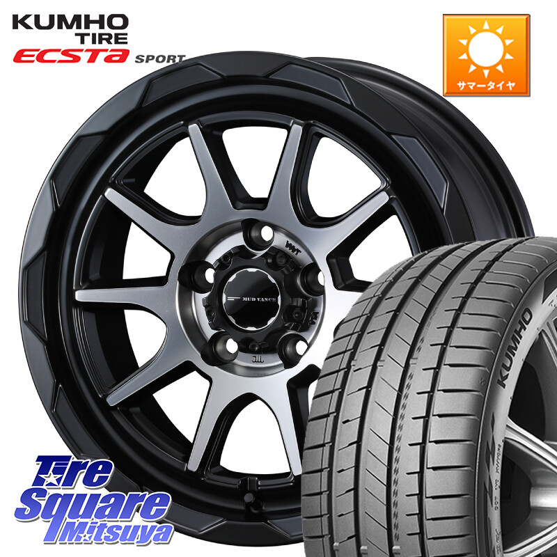 KUMHO ECSTA SPORT PS72 サマータイヤ【欠品次回8月以降】 215/50R17WEDS マッドヴァンス06 MUD VANCE 06 ウエッズ 17インチ 17X7.0J 40 5穴 114.3 ZE1リーフ プリウスアルファ SAI ジェイド シビック インサイト|タイヤスクエアミツヤ