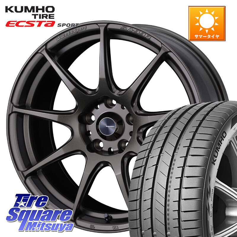 KUMHO ECSTA SPORT PS72 サマータイヤ【欠品次回8月以降】 235/55R18WEDS WedsSport SA-99R SA99R ウェッズ スポーツ ホイール 18インチ 18X7.5J 35 5穴 114.3 デリカD:5 D5 カスタムサイズ NX レクサス ハリアー｜タイヤスクエアミツヤ