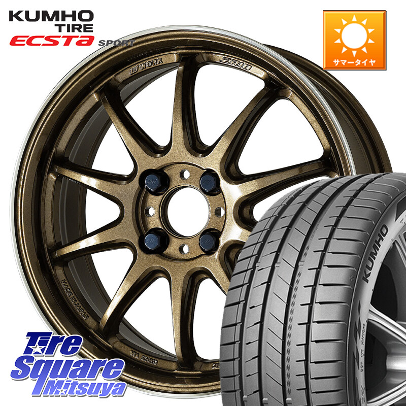 KUMHO ECSTA SPORT PS72 サマータイヤ【欠品次回8月以降】 215/40R17WORK ワーク EMOTION エモーション ZR10 HGLC 17インチ 17X7.0J 53 4穴 100 インサイト｜タイヤスクエアミツヤ