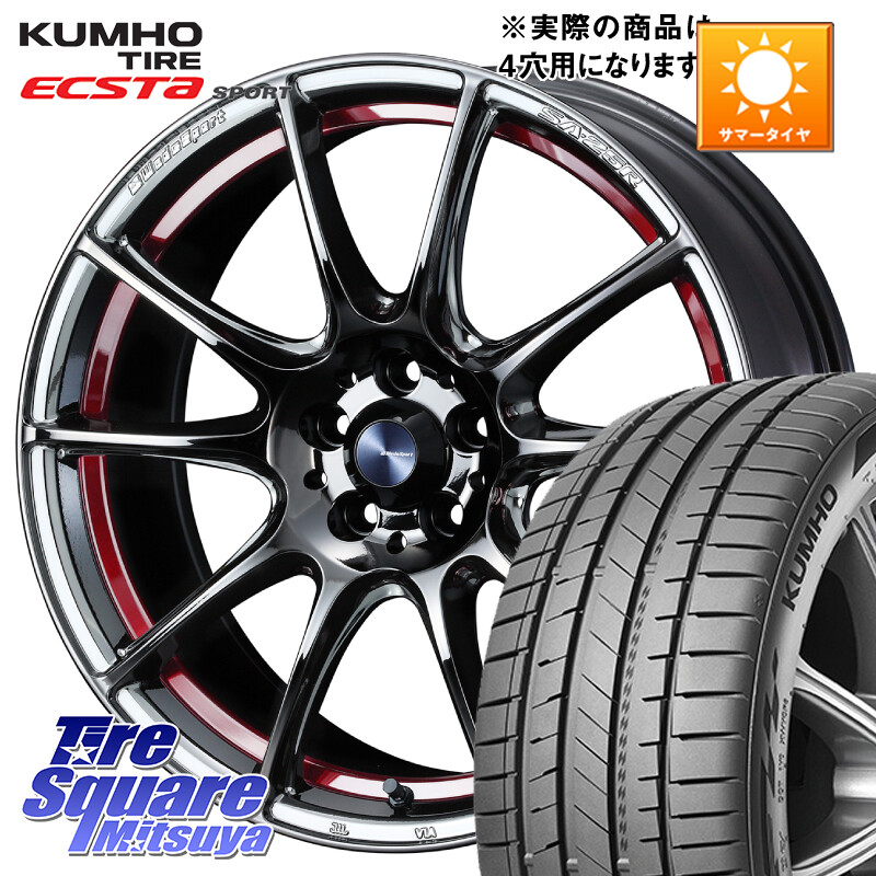 KUMHO ECSTA SPORT PS72 サマータイヤ 205/40R17WEDS WedsSport SA-25R SA25R ウェッズ スポーツ ホイール 17インチ 17X7.0J(ND5RC Brembo) 43 4穴 100 ロードスター オプションブレンボキャリパー対応(990S/限定車含む)|タイヤスクエアミツヤ