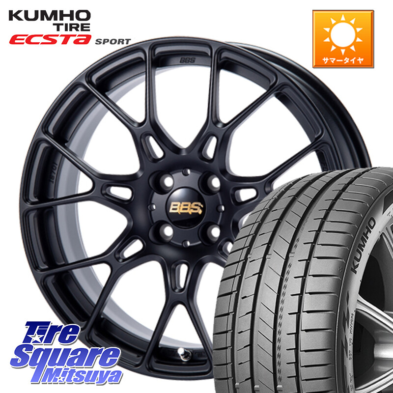 KUMHO ECSTA SPORT PS72 サマータイヤ 215/45R17ASSO BBS INTERSPEED IS701 マットブラック 17X7.0J(ALFAROMEO MITO 955) 35 4穴 98 アルファロメオ MITO ミト|タイヤスクエアミツヤ