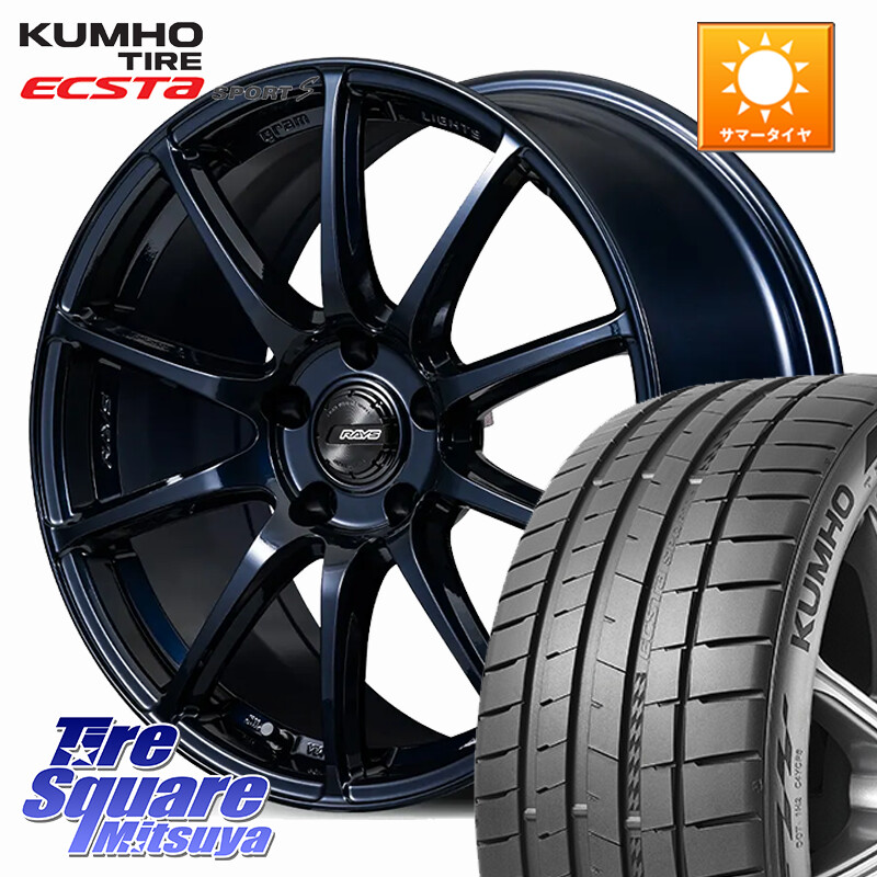 KUMHO ECSTA SPORT S PS72 サマータイヤ 225/35R19RAYS 【欠品次回9~10月】 gramLIGHTS 57TR グラムライツ ブルーパール ホイール 18インチ 18X8.0J(86 Brembo) 45 5穴 100 BRZ ブレンボキャリパー｜タイヤスクエアミツヤ