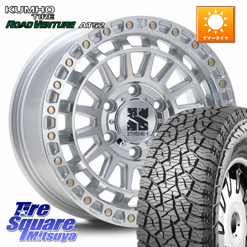 KUMHO ロードベンチャー AT52 サマータイヤ 265/65R17MLJ XJ08 XTREME-J ホイール 17インチ 17X8.0J 20 6穴 139.7 GUN226ハイラックス 150系プラド ランクル[FJ] トライトンGSR GUN125ハイラックス Tacoma ハイラックス HILUX ハイラックス サーフ｜タイヤスクエアミツヤ