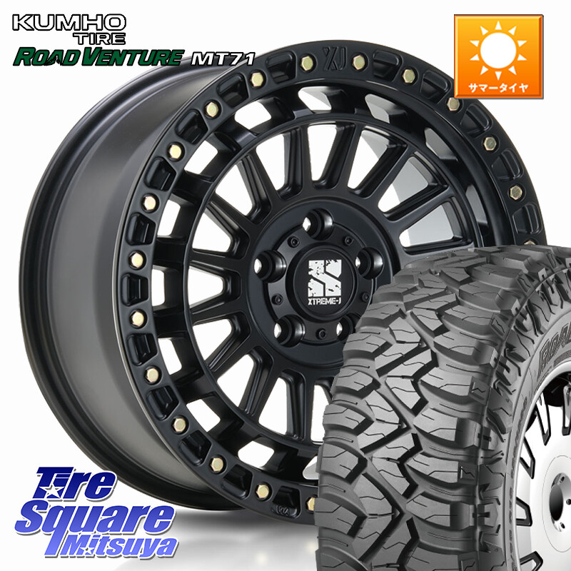 KUMHO ROAD VENTURE MT71 サマータイヤ 285/70R17MLJ XJ08 XTREME-J ホイール 17インチ 17X7.5J 40 5穴 127 クライスラー ジープ ラングラー JK系 クライスラー ジープ ラングラー JL系|タイヤスクエアミツヤ