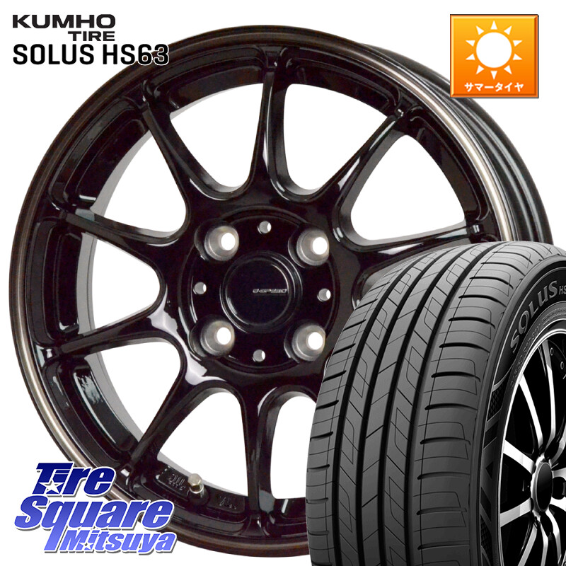 KUMHO SOLUS HS63 サマータイヤ 185/65R15HotStuff G・SPEED P-07 ジー・スピード ホイール 15インチ 15X5.5J 50 4穴 100 E13ノート GB3/4フリード4穴 フリードハイブリッド｜タイヤスクエアミツヤ