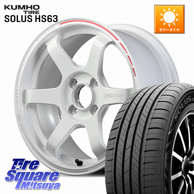 KUMHO SOLUS HS63 サマータイヤ 195/60R16RAYS 【欠品次回3~4月】 TE37 SONIC TIME ATTACK EDITION 軽自動車専用 鍛造 ホイール 16インチ 16X5.5J 46 4穴 100 E13ノートクロスオーバー｜タイヤスクエアミツヤ