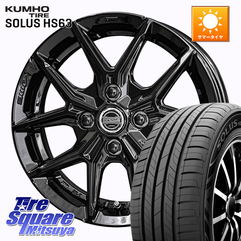 KUMHO SOLUS HS63 サマータイヤ 205/65R16KYOHO SMACK IG-TEC スマック ホイール 16インチ グロスブラック 16X6.0J 40 4穴 100 ロッキー ガソリン車 4穴 ライズ ガソリン車 4穴｜タイヤスクエアミツヤ 63,195円