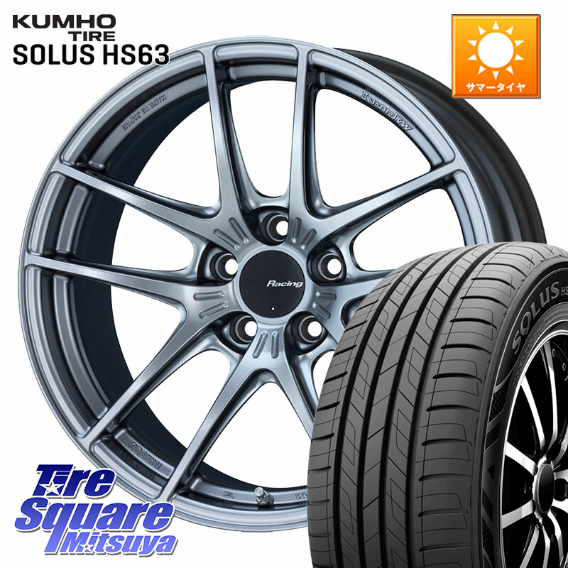 KUMHO SOLUS HS63 サマータイヤ 225/60R17KYOHO ENKEI Racing NVR5 ホイール 17インチ 17X8.0J 40 5穴 114.3 エクリプスクロス アウトランダー|タイヤスクエアミツヤ