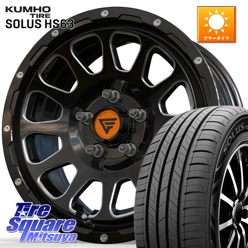 KUMHO SOLUS HS63 サマータイヤ 205/65R16DELTA FORCE デルタフォース オーバル 16インチ 16X7.0J 35 5穴 114.3 ティアナ 日産|タイヤスクエアミツヤ