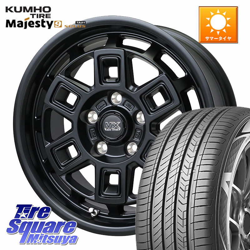 KUMHO SOLUS TA91 Majesty9 205/55R17HotStuff MAD CROSS AEVER マッドクロス アイヴァー ホイール 17インチ 17X7.0J 38 5穴 114.3 90系ノア/ヴォクシー RP6~8ステップワゴン SAI ノア NOAH|タイヤスクエアミツヤ