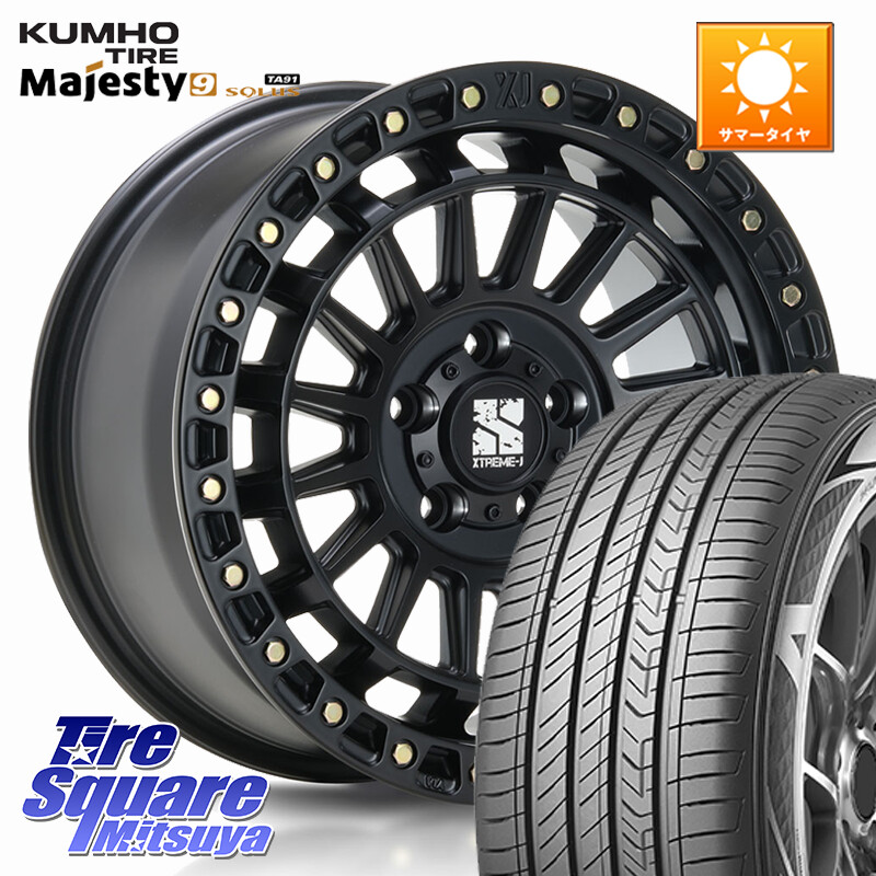 KUMHO SOLUS TA91 Majesty9 225/50R18MLJ XJ08 XTREME-J ホイール 18インチ 18X8.0J 40 5穴 114.3 カローラクロス エクストレイル X-TRAIL 日産 スカイラインセダン 日産｜タイヤスクエアミツヤ 100,005円