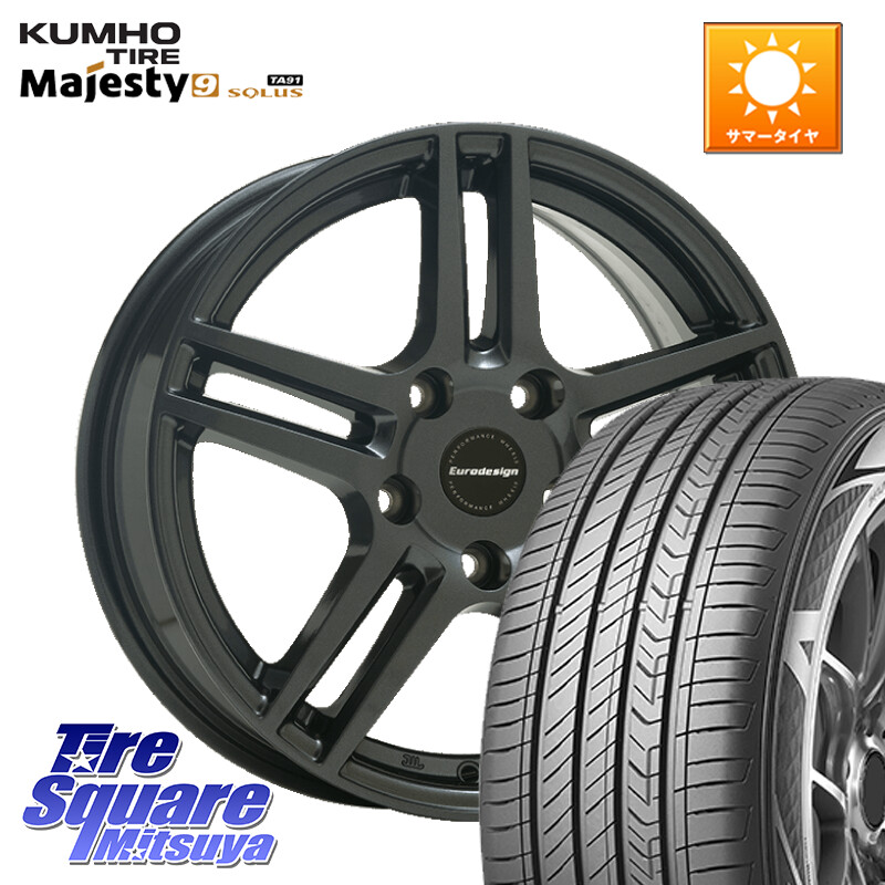 KUMHO SOLUS TA91 Majesty9 205/60R16阿部商会 Eurodesign EIGER ホイール 16インチ 16X6.5J(REN KANGOO KF) 40 5穴 114.3 ルノー カングー3 KF系｜タイヤスクエアミツヤ