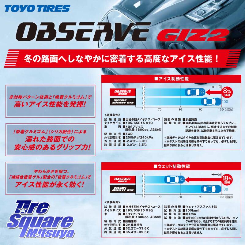 贈る結婚祝い TOYO オブザーブ ギズ2 〇 OBSERVE GIZ2 スタッドレス 185 60R16 1本価格 タイヤのみ スタッドレスタイヤ  16インチ qdtek.vn