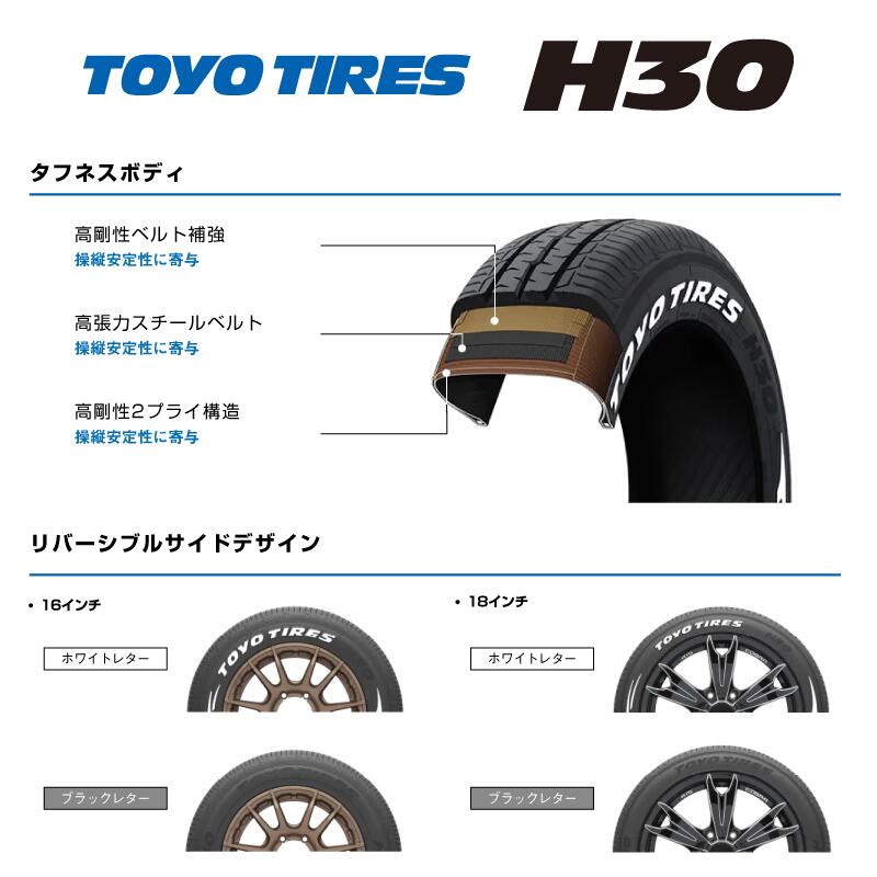 Qq TOYOTIRES トーヨータイヤ H30 ホワイトレター サマータイヤ 215