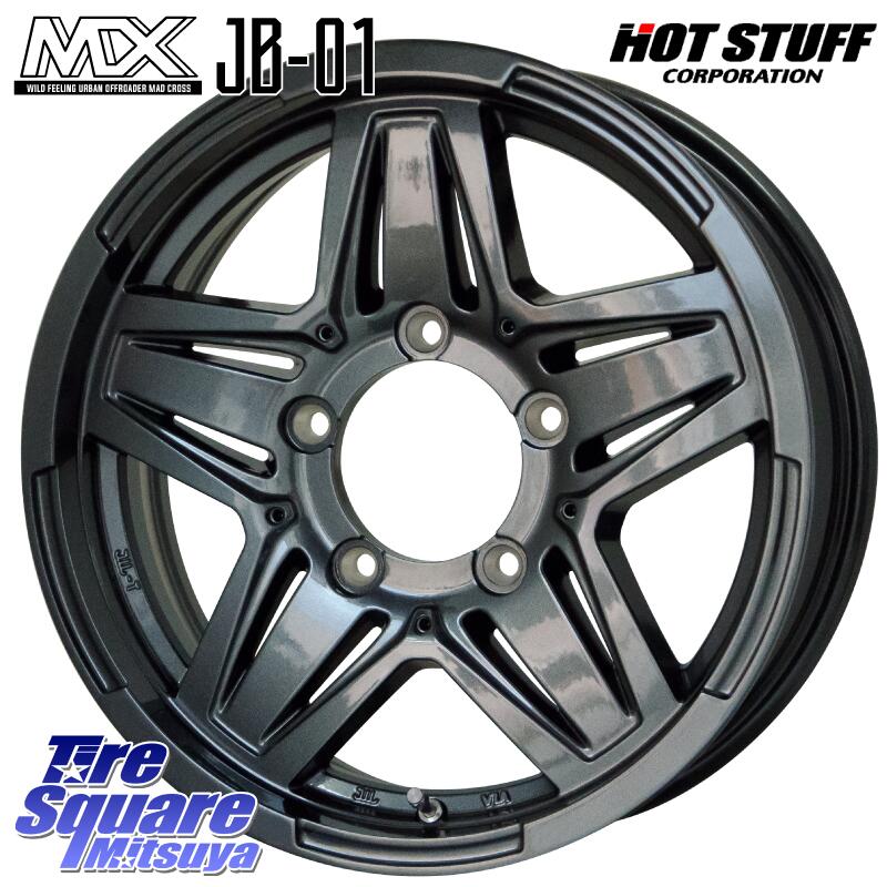 HotStuff マッドクロス JB-01 JB01 (GM) ホイール 16インチ 16 X 6.0J(JB74) +0 5穴 139.7 FORCELAND REBEL HAWK AT 在庫予定品● サマータイヤ 【欠品次回5月末】A/T 215/70R16 ジムニ－シエラ・ノマド