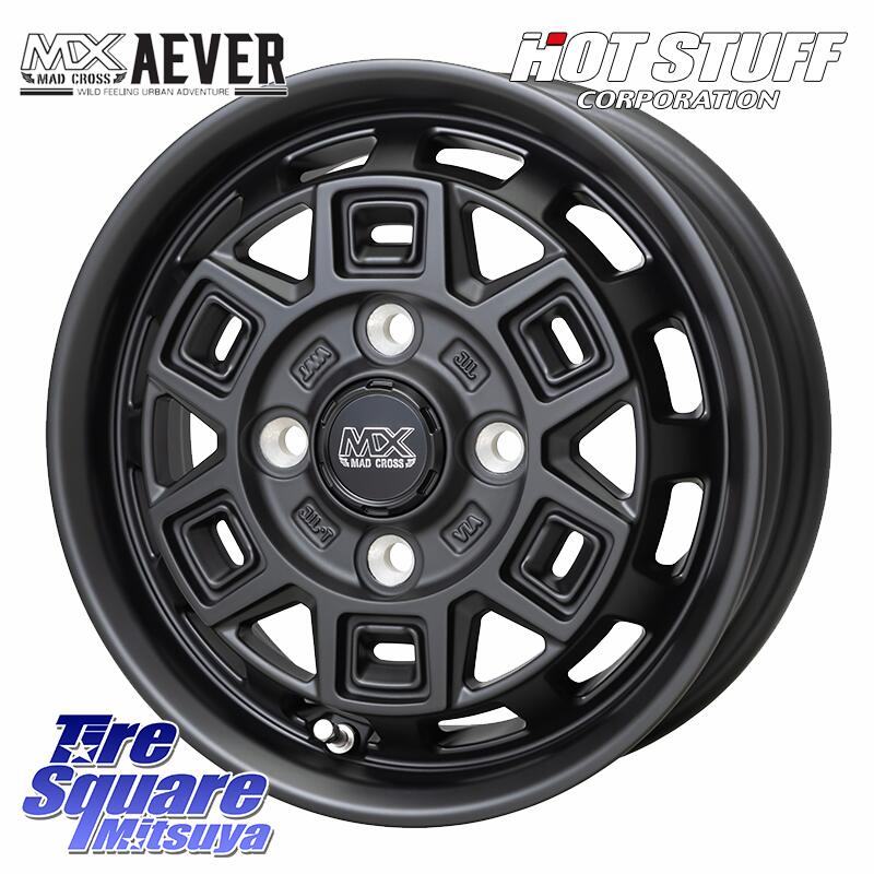 ブリヂストン 604V サマータイヤ 145/80R12 80*78HotStuff MAD CROSS AEVER マッドクロス アイヴァー ホイール 12インチ 12X4.0J 43 4穴 100 N-VAN(JJ1/2) アトレー/ハイゼット｜タイヤスクエアミツヤ 42,306円