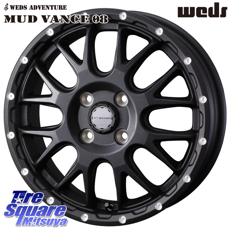 KUMHO WINTERCRAFT ice Wi61 2025年製 クムホ ウィンタークラフトアイスWi61 スタッドレス ミツヤ 175/70R14 WEDS 41121 マッドヴァンス MUD VANCE 08 BK ホイール 14インチ 14 X 4.5J +45 4穴 100 Mx27/37/47Sソリオ・デリカD2