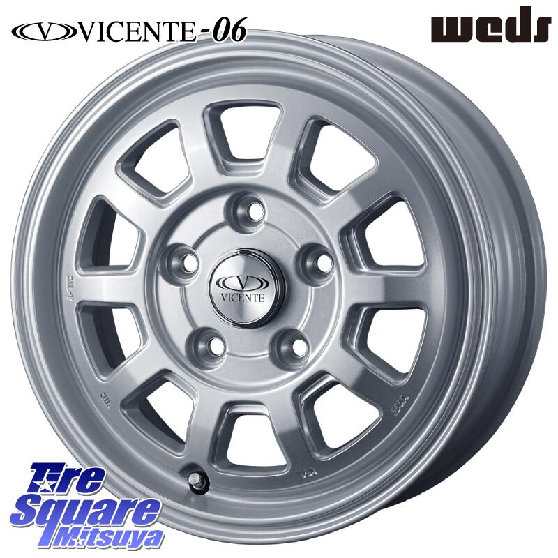 WEDS 40114 ヴィセンテ06 VICENTE-06 PS シルバー 14 X 5.0J(JWL-T) +35 4穴 100 ホイールのみ 4本価格 160系サクシード/プロボックス｜タイヤスクエアミツヤ