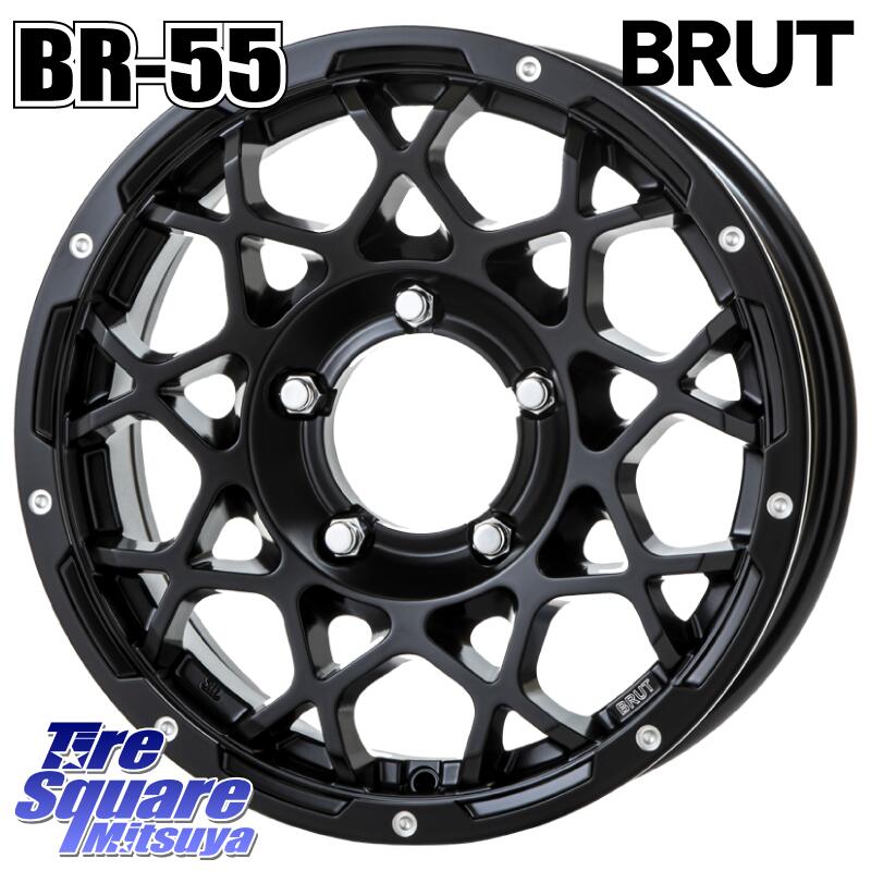 グッドイヤー EffcientGrip ECO EG02 サマータイヤ 215/65R16BRUT ブルート BR-55 BR55 ミルドサテンブラック ホイール 16インチ 16X5.5J 20 5穴 139.7 ジムニー専用(要オーバーフェンダー等) AZオフロード カスタムサイズ｜タイヤスクエアミツヤ