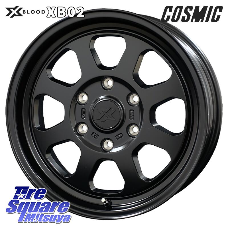 DUNLOP ダンロップ W01 ホワイトレター サマータイヤ 215/60R17 109*107コスミック X BLOOD XB02 XB-02 ホイール 17インチ 17X6.5J 38 6穴 139.7 200系ハイエース|タイヤスクエアミツヤ