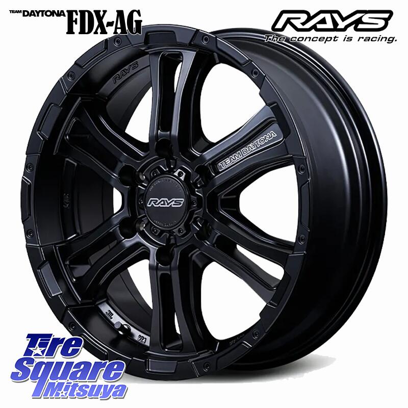 RAYS 【欠品次回9~10月】 デイトナ FDX-AG TEAM DAYTONA セミグロスブラック ホイール 16インチ 16 X 6.5J +38 6穴 139.7 ホイールのみ 1本価格 200系ハイエース｜タイヤスクエアミツヤ