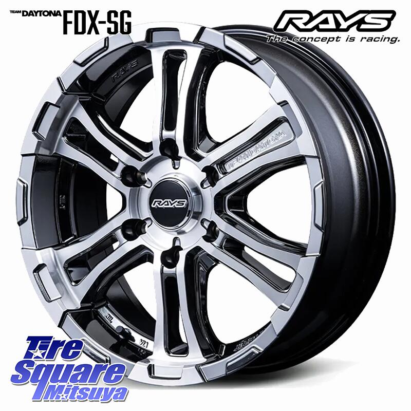 RAYS デイトナ FDX-SG TEAM DAYTONA DCサイドレイズブラックメタルコート ホイール 16インチ 16 X 6.5J +48 6穴 139.7 YOKOHAMA E5289 GEOLANDAR AT G015 A/T ホワイトレター ヨコハマ 109/107 215/65R16 109*107 NV350キャラバン