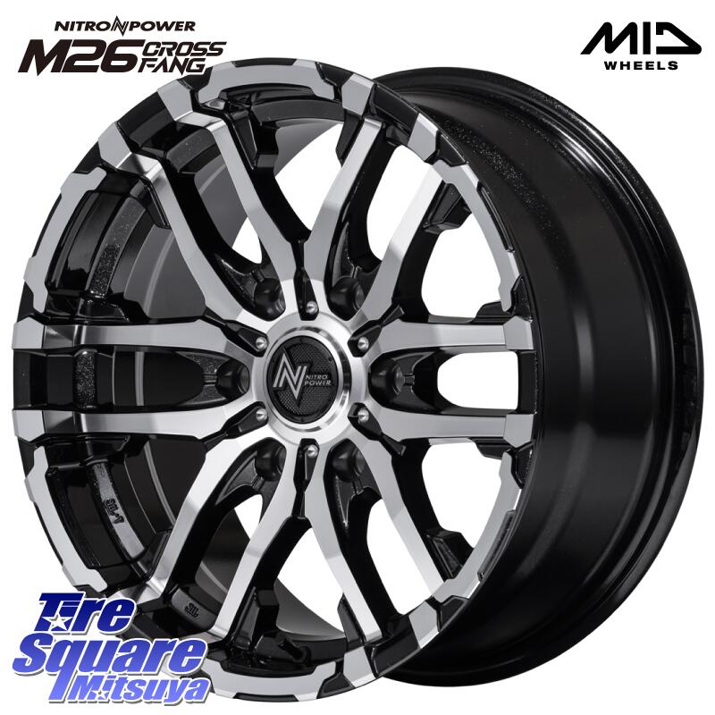 DUNLOP ダンロップ W01 ホワイトレター サマータイヤ 215/60R17 109*107MANARAY NITRO POWER ナイトロパワー M26 CROSS FANG ホイール 17インチ 17X6.5J 38 6穴 139.7 200系ハイエース|タイヤスクエアミツヤ