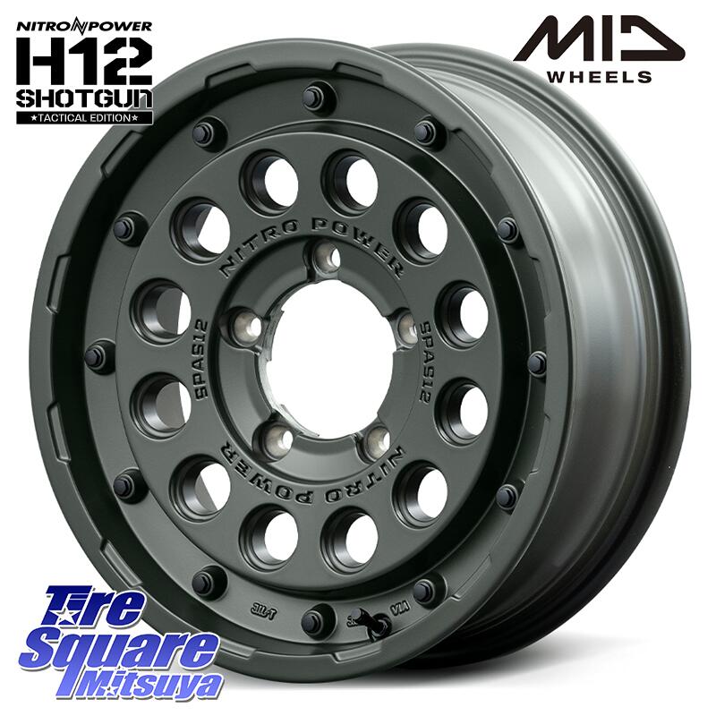 MANARAY MID ナイトロパワー H12 SHOTGUN TACTICAL EDITION ホイール 16インチ 16 X 5.5J +20 5穴 139.7 FORCELAND REBEL HAWK AT 在庫予定品● フォースランド サマータイヤ 【欠品次回5月末】A/T 225/70R16 ジムニー専用(要リフトアップ・オーバーフェンダー等)