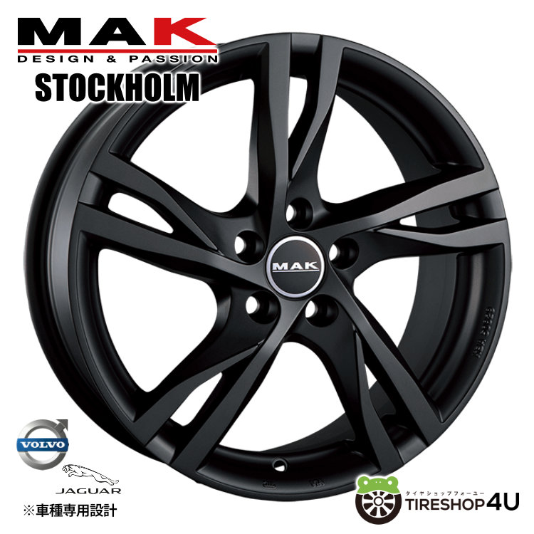 【最大P15倍】阿部商会 MAK STOCKHOLM 16x7.0J 5/108 +50 マットチタン HUB Φ63.4ボルボ、ジャガー などMAKシリーズ ストックホルム 純正アルミ用ボルト 純正センターキャップ対応新品アルミホイール1本価格 [4本購入で送料無料]｜TIRE SHOP 4U 店