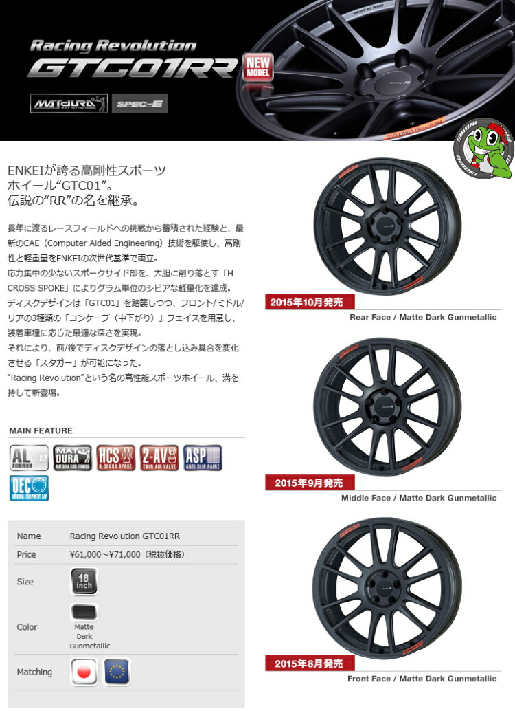 全品送料無料 新品アルミホイール1本価格 18インチenkei Gtc01rr 18ｘ8 5j 5 112 35hub 66 5fmatte Dark Gunmetallic ダークガンメタリック 15 エンケイ 軽量ホイール 1本重量約8 8kg Face Type F 純正センターキャップタイプ 3 工場直送 Myremnantchurch Org