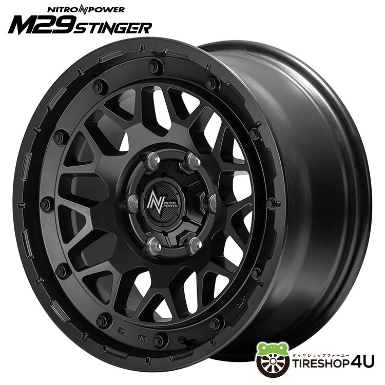 NITRO POWER M29 STINGER 17x6.5J 6/139.7 +38 バレルブラック ナイトロパワー M29 スティンガー MID Wheels マルカ 新品アルミホイール1本価格 [4本購入で送料無料]