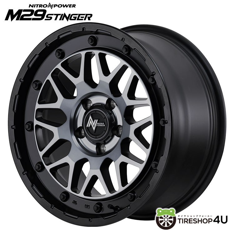 NITRO POWER M29 STINGER 16x6.0J 5/100 +40 セミグロスブラッククリア ナイトロパワー M29 スティンガー MID Wheels マルカ 新品アルミホイール1本価格 [4本購入で送料無料]