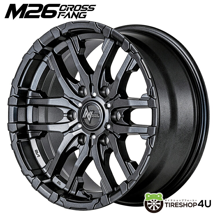 NITRO POWER M26 CROSSFANG 15x6.0J 6/139.7 +33 バレルブラック／ドリルド ナイトロパワー M26 クロスファング MID Wheels マルカ 新品アルミホイール1本価格 [4本購入で送料無料]