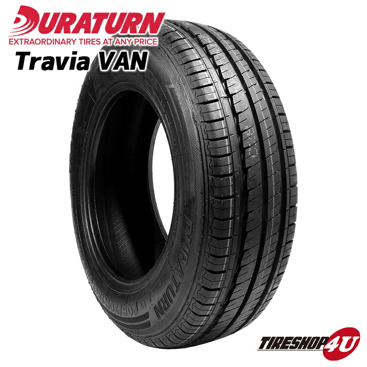 【最大P25倍】～2026年製 4本セット 送料無料 DURATURN TRAVIA VAN 185R14 8PR デュラターン トラビア サマータイヤ ラジアルタイヤ 新品4本価格 185-14 14インチ 25,315円