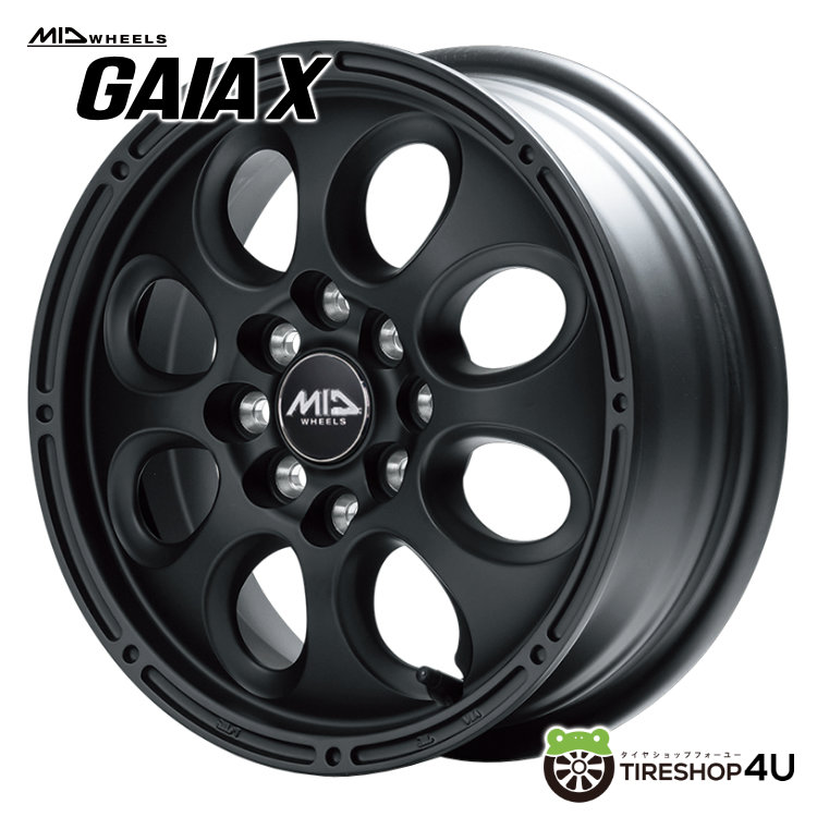 【最大P15倍】14インチ MID GAIA X14x5.0 4/100/114.3 34 フルマットブラックガイアX プロボックス/NV200バネット 新品アルミホイール1本価格MID Wheels マルカ 4本購入で送料無料｜TIRE SHOP 4U 店