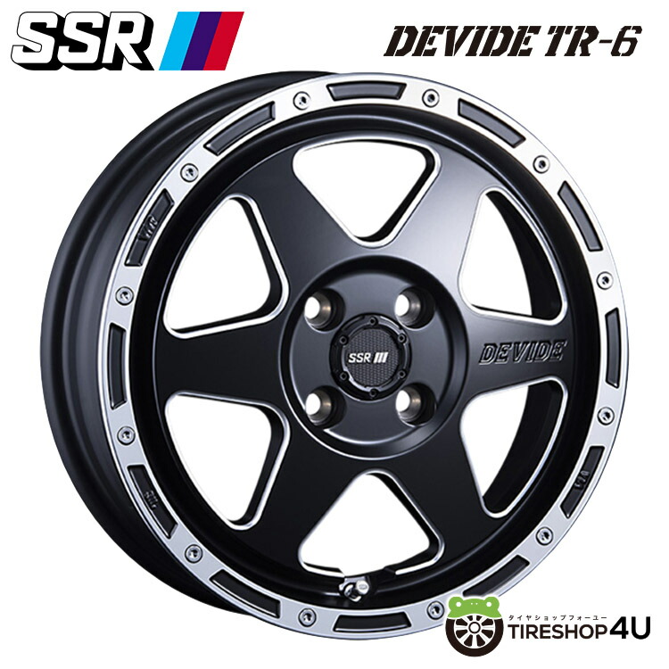 【最大P15倍】TANABE SSR DEVIDE TR-6 15x4.5J 4/100 +43 HUB67Φ フラットブラックポリッシュエスエスアール タナベ ディバイド K-CAR全般新品アルミホイール1本価格 [4本購入で送料無料]｜TIRE SHOP 4U 店