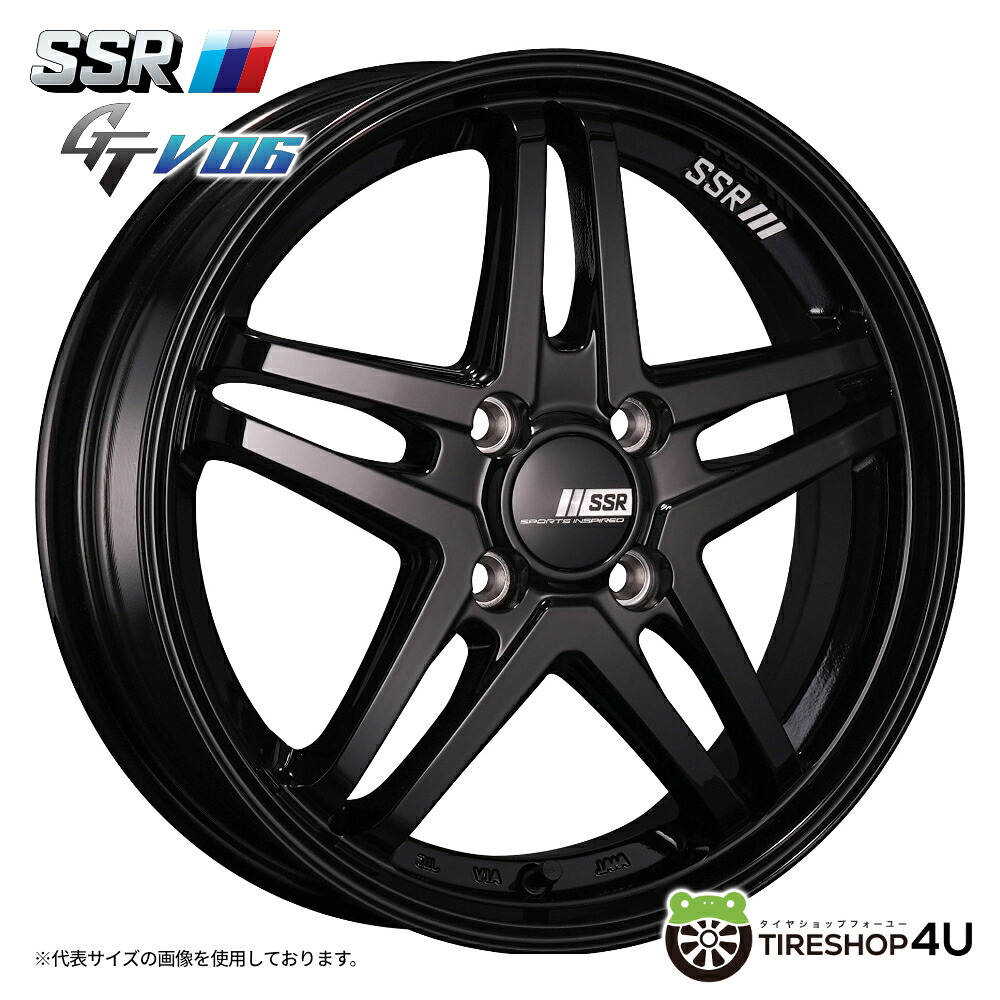 【最大P15倍】15インチ SSR GTV06 15x4.5J 4/100 +45 GB グロスブラックハブ径 Φ73新品アルミホイール1本価格 [4本購入で送料無料]｜TIRE SHOP 4U 店
