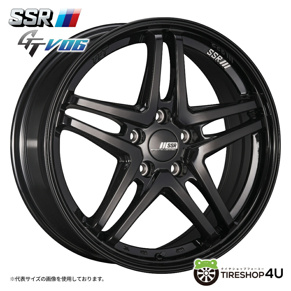 【最大P15倍】18インチ SSR GTV06 18x7.5J 5/114.3 +43 GB グロスブラックハブ径 Φ73新品アルミホイール1本価格 [4本購入で送料無料]｜TIRE SHOP 4U 店