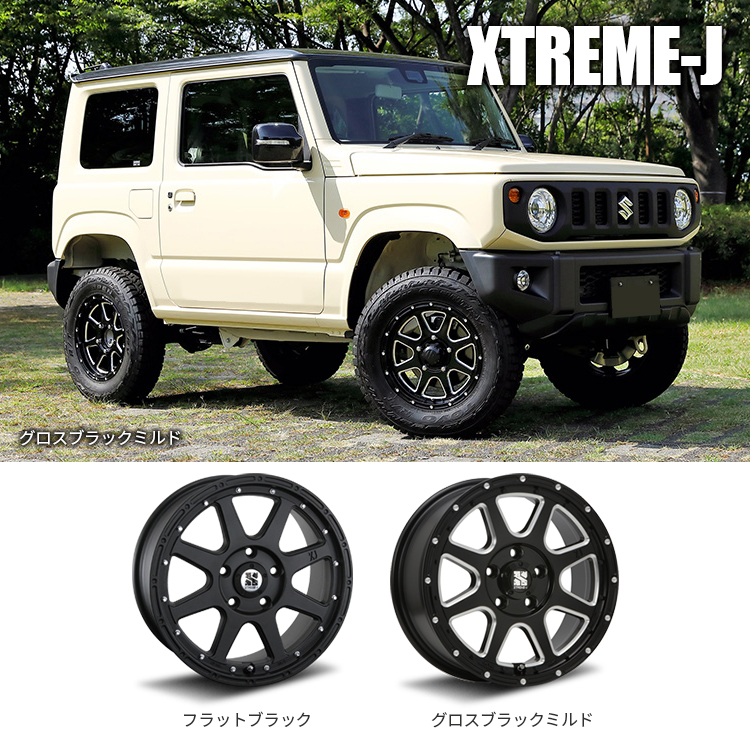 XTREME-J 100 43 タイヤホイール4本セット価格 フラットブラック