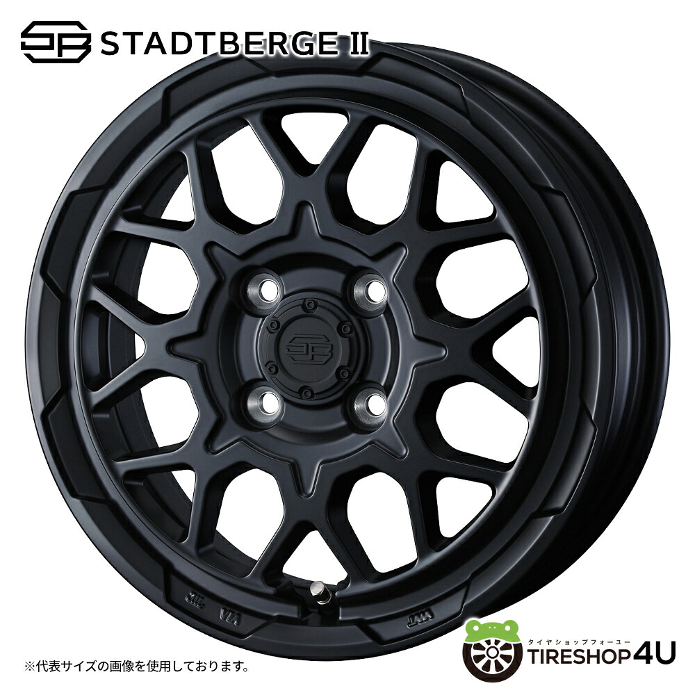 14インチ WEDS WEDS ADVENTURE STADTBERGE2 14x5.0J 4/100+39 MBK セミマットブラック ウェッズ ウェッズアドベンチャー スタッドベルク2 ホイール単品1本価格[4本購入で送料無料] プロボックス サクシード 160系