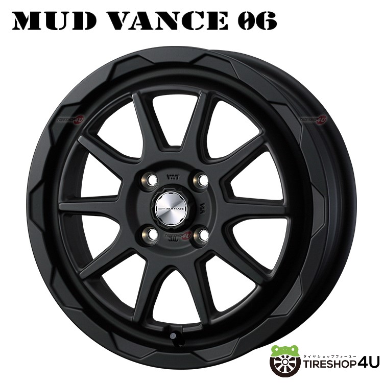 【最大P15倍】16インチ WEDS ADVENTURE MUD VANCE06 16x6.0J 4/100 +40 FMB フルマットブラックウェッズ アドベンチャー マッドヴァンス マッドバンス ライズ ロッキー（200ガソリン車）他新品アルミホイール1本価格 [4本購入で送料無料]｜TIRE SHOP 4U 店