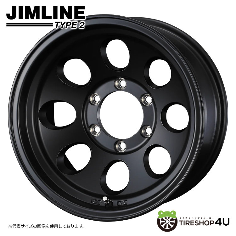 【最大P15倍】16インチ WEDS JIMLINE TYPE2 16x8.0J 6/139.7 -28 MBK マットブラックウェッズ ジムライン タイプ2 ランドクルーザー60・70 プラド70系 サファリY60 ※ワイドボディ新品アルミホイール1本価格 [4本購入で送料無料]｜TIRE SHOP 4U 店